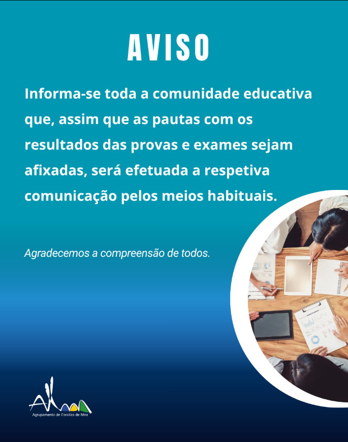 Divulgação dos resultados das provas e exames