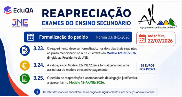Reapreciação dos exames do Ensino Secundário